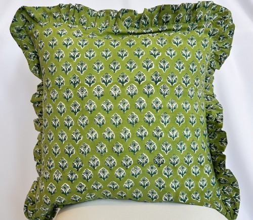 Grass Indian Block Print Pillow