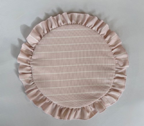 Blush Brooks Stripe Charger w/ Ruffle