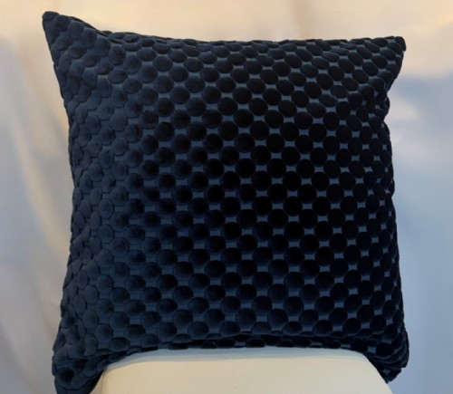 Navy Velvet Dot Pillow