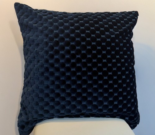 Navy Velvet Dot Pillow
