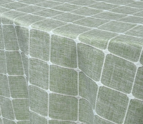 Sage Embroidered Windowpane