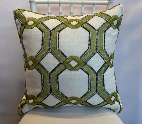Leaf Embroidered Chain Pillow