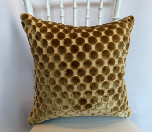 Wheat Velvet Dot Pillow