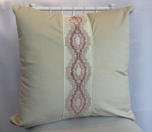 Ivory Velvet Pillows w/ Fleur Lace Center