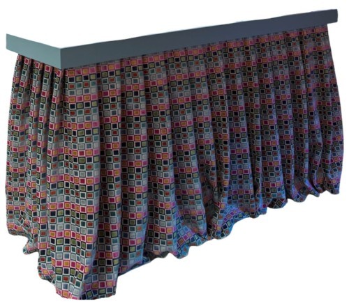 Multi Velvet Squares Bar Skirting