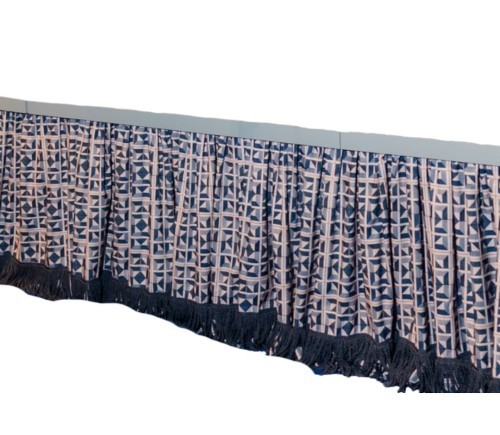 Slate Geo Grid Jayme Skirting w/ Fringe