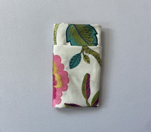 Hot Pink Embroidered Begonia Dinner Napkin