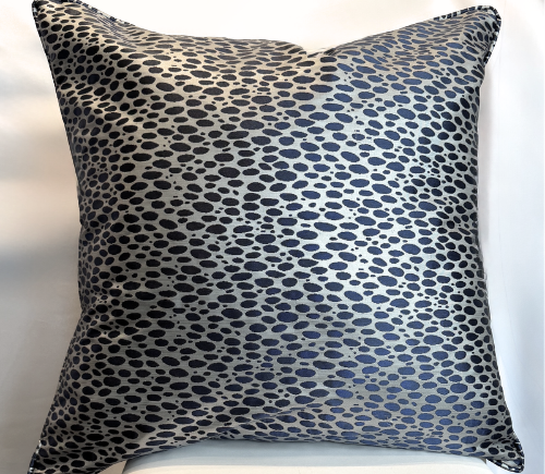 Navy Droplets Reverse Pillow