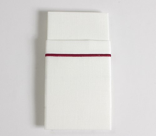 White with Ruby Border Micki Napkin