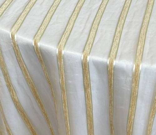 Ivory Chenille Sheer Stripe