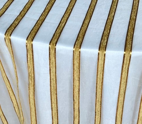 Gold Chenille Sheer Stripe