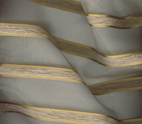 Silver Chenille Sheer Stripe