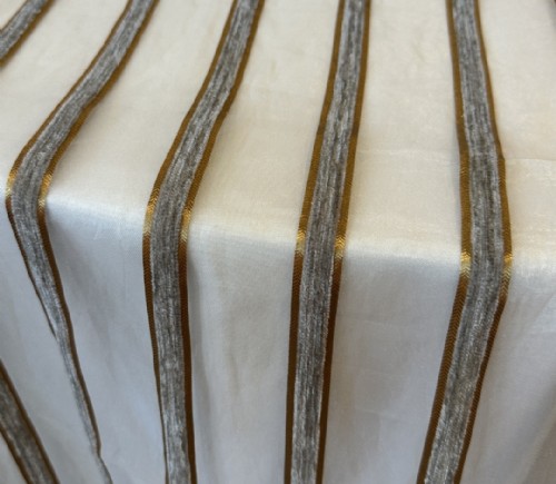 Silver Chenille Sheer Stripe