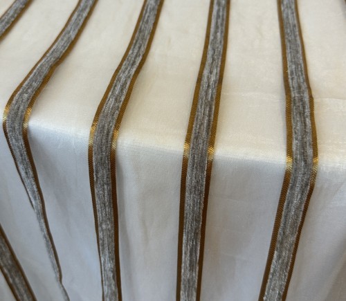 Silver Chenille Sheer Stripe