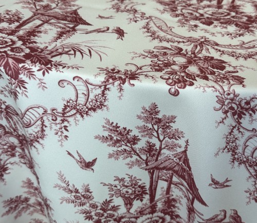 Burgundy Fruit Toile