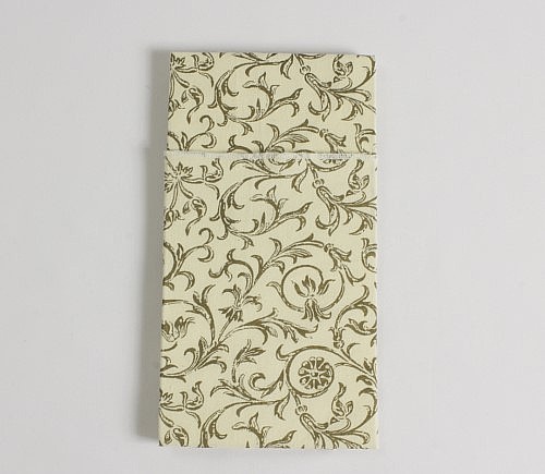 Ivory with Gold Scroll Dinner Napkin