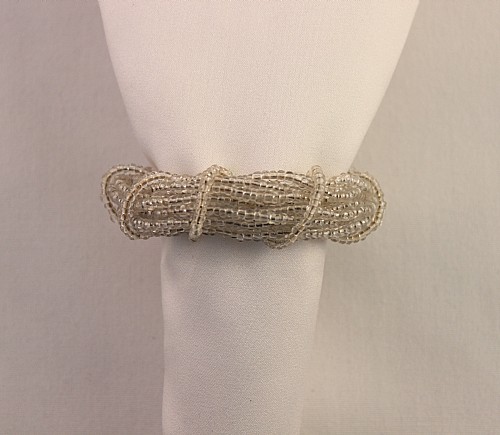 Clear Beaded Twist Napkin Ring