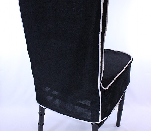 Black with White Piping Chair Cover- Special Order