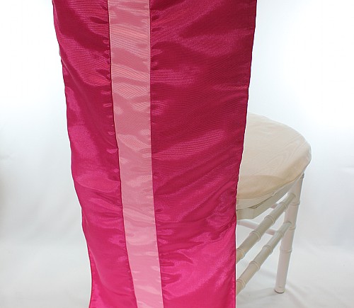 Fuchsia Bengaline Stripe Chiavari Tuxedo Chair Back