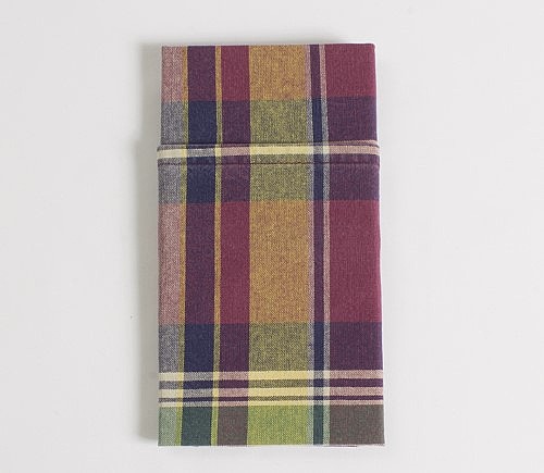 Cognac Plaid Dinner Napkin