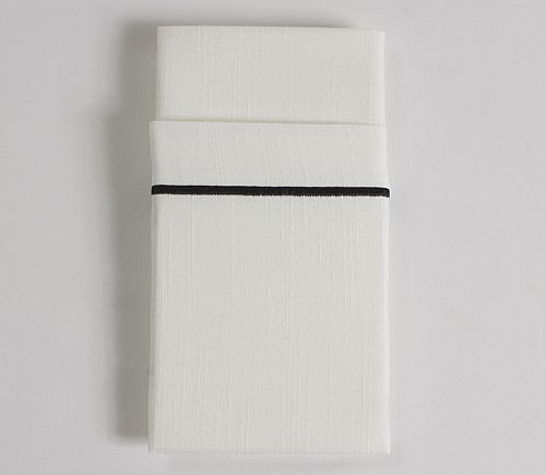 White with Black Border Micki Napkin