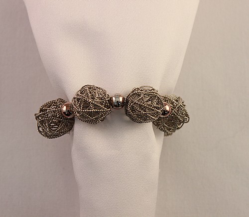 Silver Wire Bead Napkin Ring