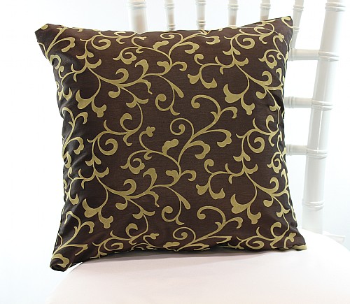 Chocolate with Gold Delano Scroll Pillowcases