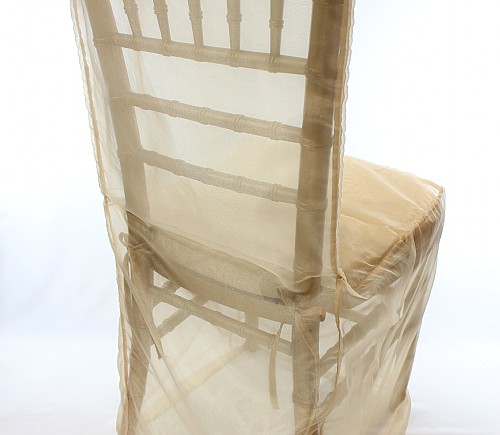 Champagne Organza Chiavari Chair Cover