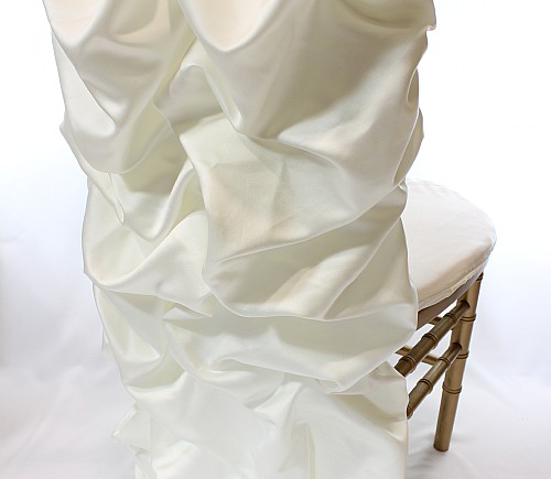 Ivory Lamour Puffy Barrel Chair Back - SPECIAL ORDER