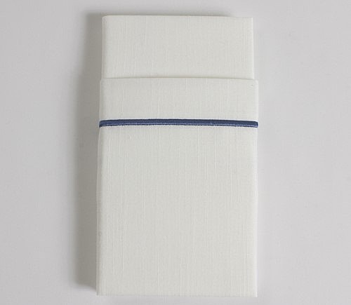 White with Slate Border Micki Napkin