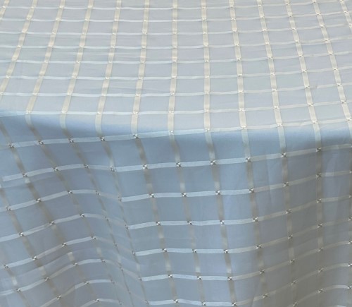 Ivory Sheer Box Lattice