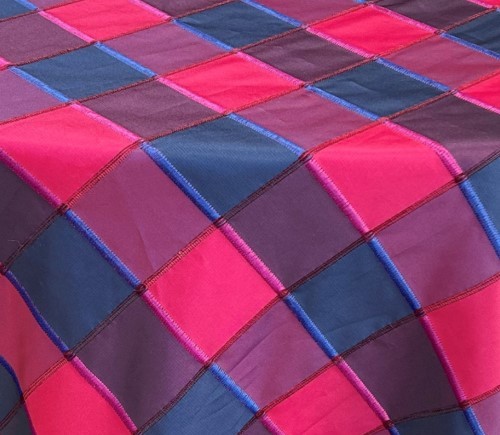 Merlot and Navy Taffeta Checks