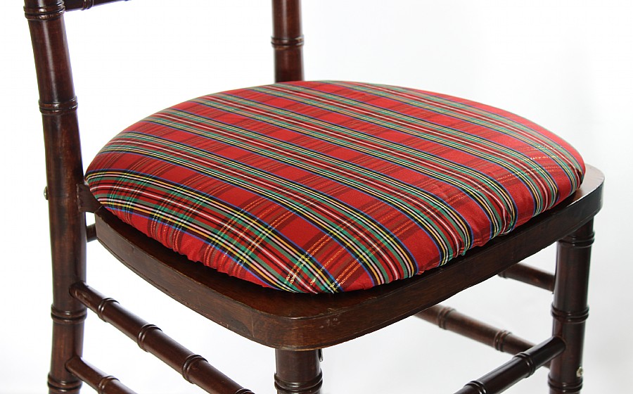 Holiday Sparkle Plaid Seat Cushion Cover