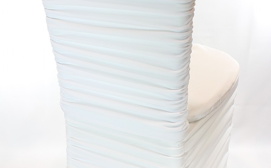 White Rouched Chiavari Chair Cover (2 pieces)