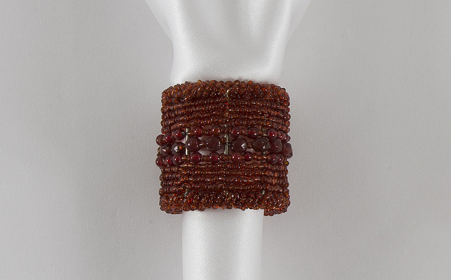 Red Beaded Wrap Napkin Ring
