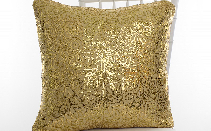 Gold Sequin Roses Pillowcases