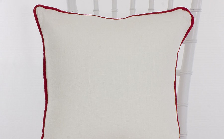 White Warsa with Red Piping Pillowcases