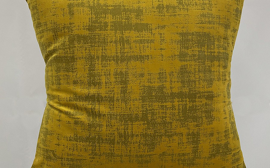 Ochre Distressed Velvet Pillow