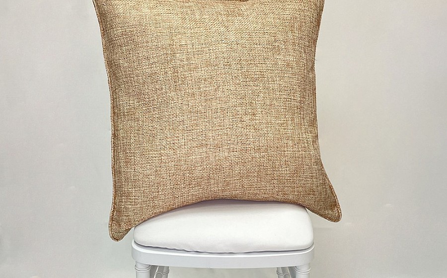 Nougat Rattan with Piping Pillow