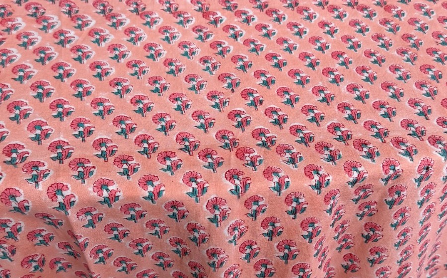 Peach Indian Block Print