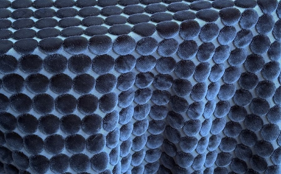 Navy Velvet Dot