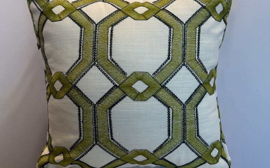 Leaf Embroidered Chain Pillow